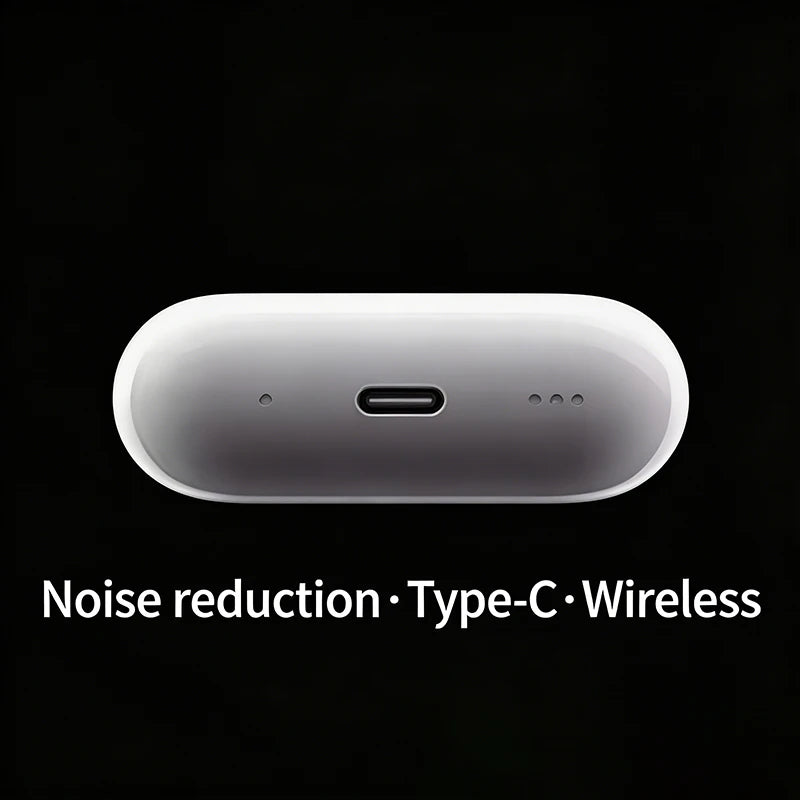 AT2-Wireless headphones with noise cancellation, in-ear type, equipped with a charging case, high-fidelity stereo sound.